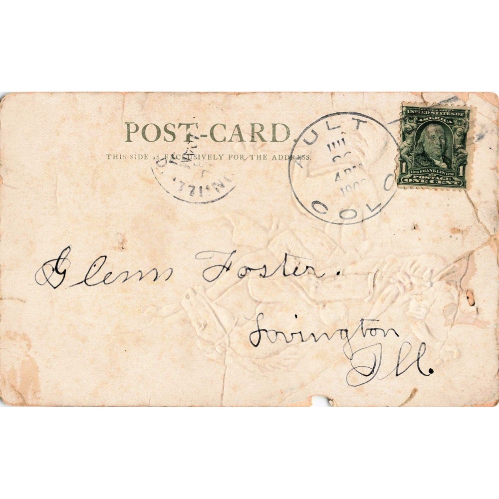 Vintage 1902 H.H. Tammen Broncho Buster Cowboy Postcard Gault Colorado Postmark - Picture 2 of 2